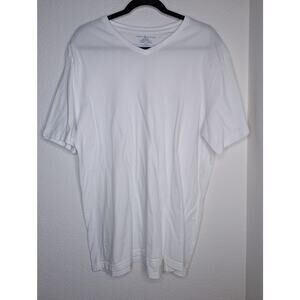 Tommy Hilfiger Men's White Cotton Elevated Basic Tee VNeck XL
